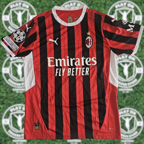 Men's AC Milan Home 24/25 Fan Version Santi Gimenez Jersey Large - Picture 1 of 3